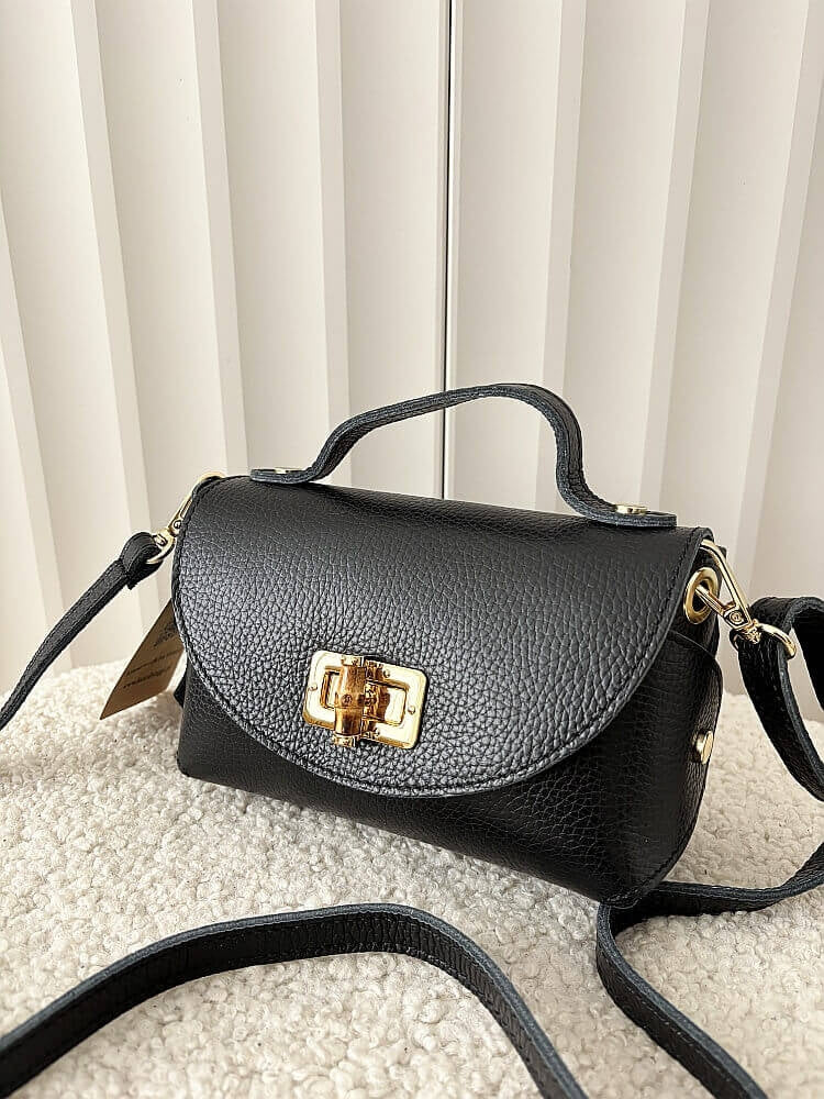 Damen Leder Handtasche – Elegante Mini Umhängetasche Echtleder