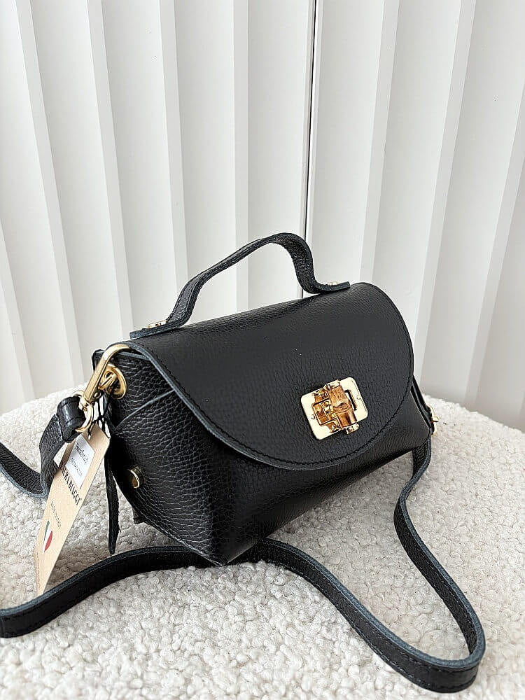 Damen Leder Handtasche – Elegante Mini Umhängetasche Echtleder