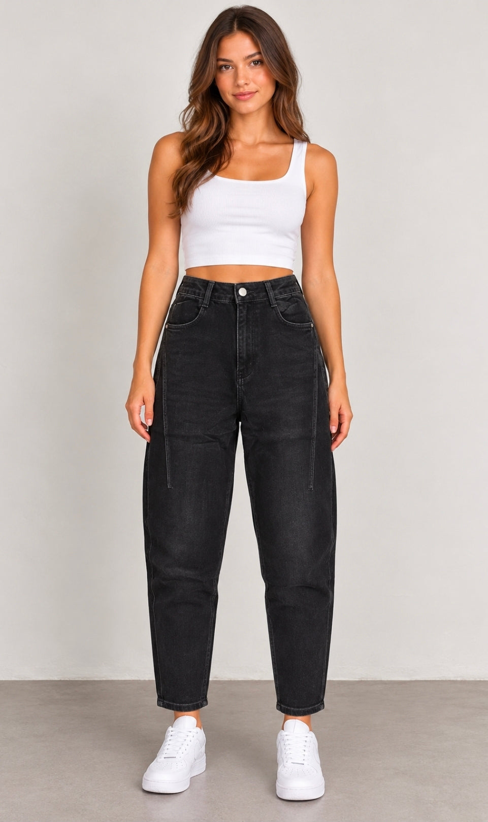 M.SARA Damen High Waist Jeans – Optisch bis zu 5 kg schlanker | Black Denim 🖤