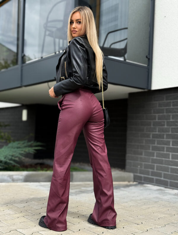 Damen-Ledershose mit hohem Bund – Eco Leather