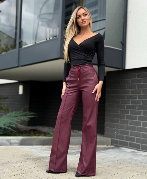 Damen-Ledershose mit hohem Bund – Eco Leather