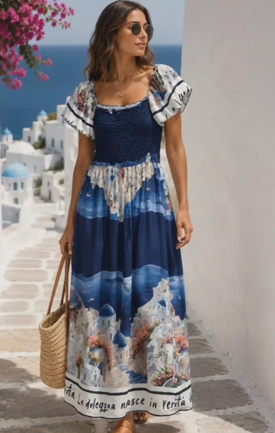 Maxikleid Santorini – Italienische Eleganz