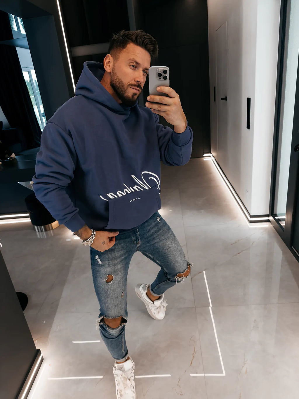OLAVOGA Herren GROUND Sweatshirt - Marineblau