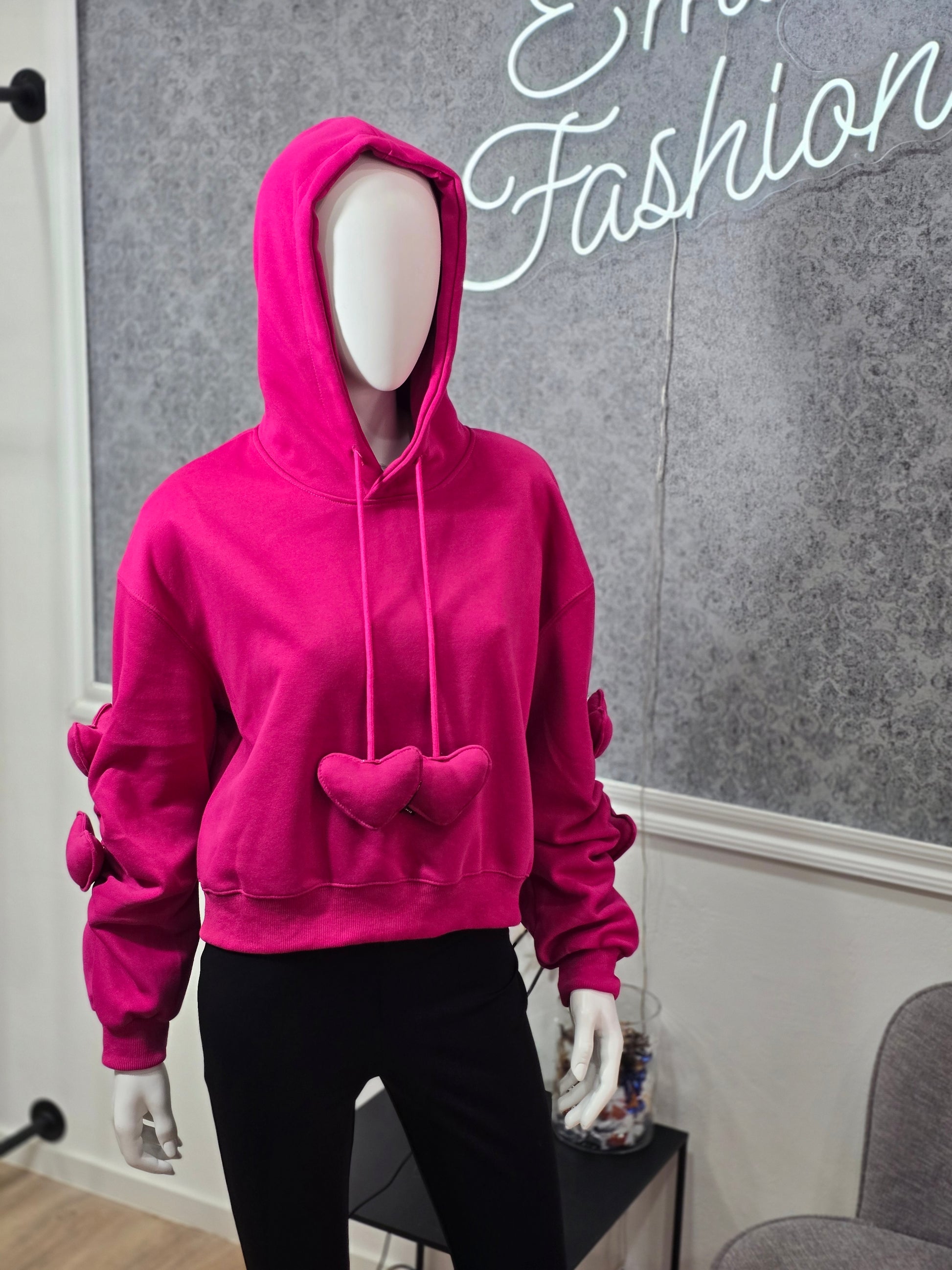 Oversize Hoodie mit Herz-Details