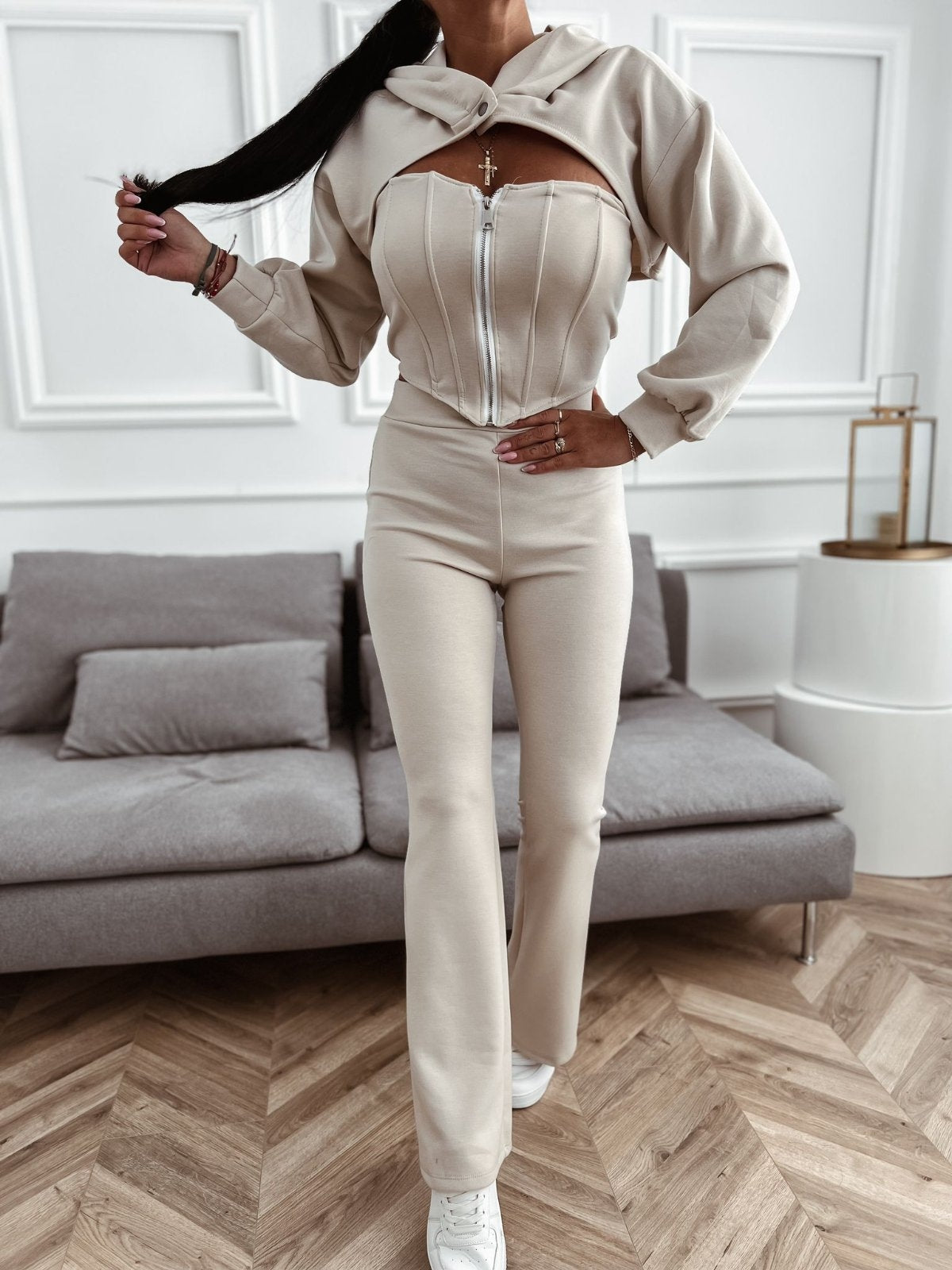 Damen Trainingsset – 3-teilig | Figurbetont, Elastisch & Modisch