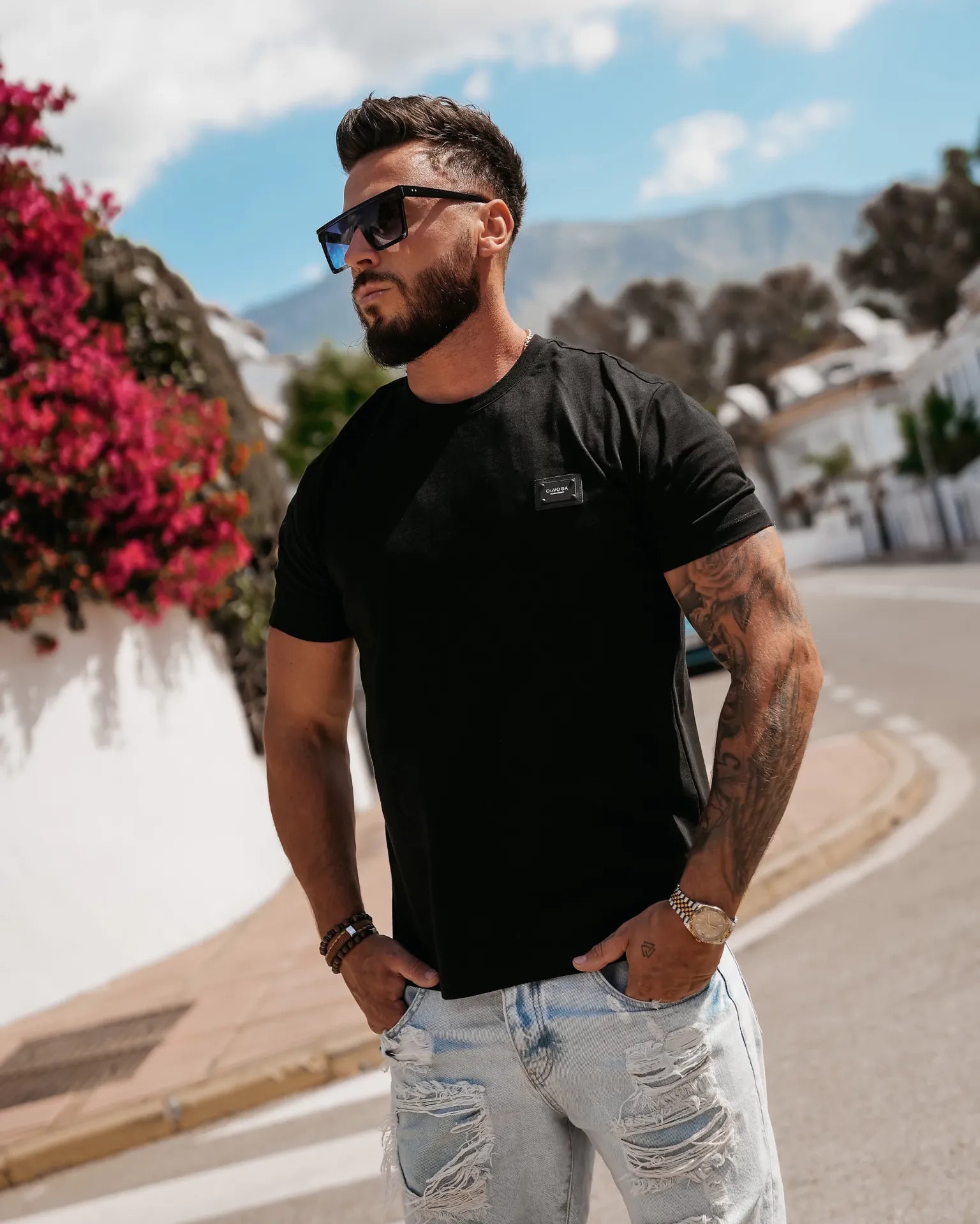 OLAVOGA Herren VEERS T-shirt - Schwarz