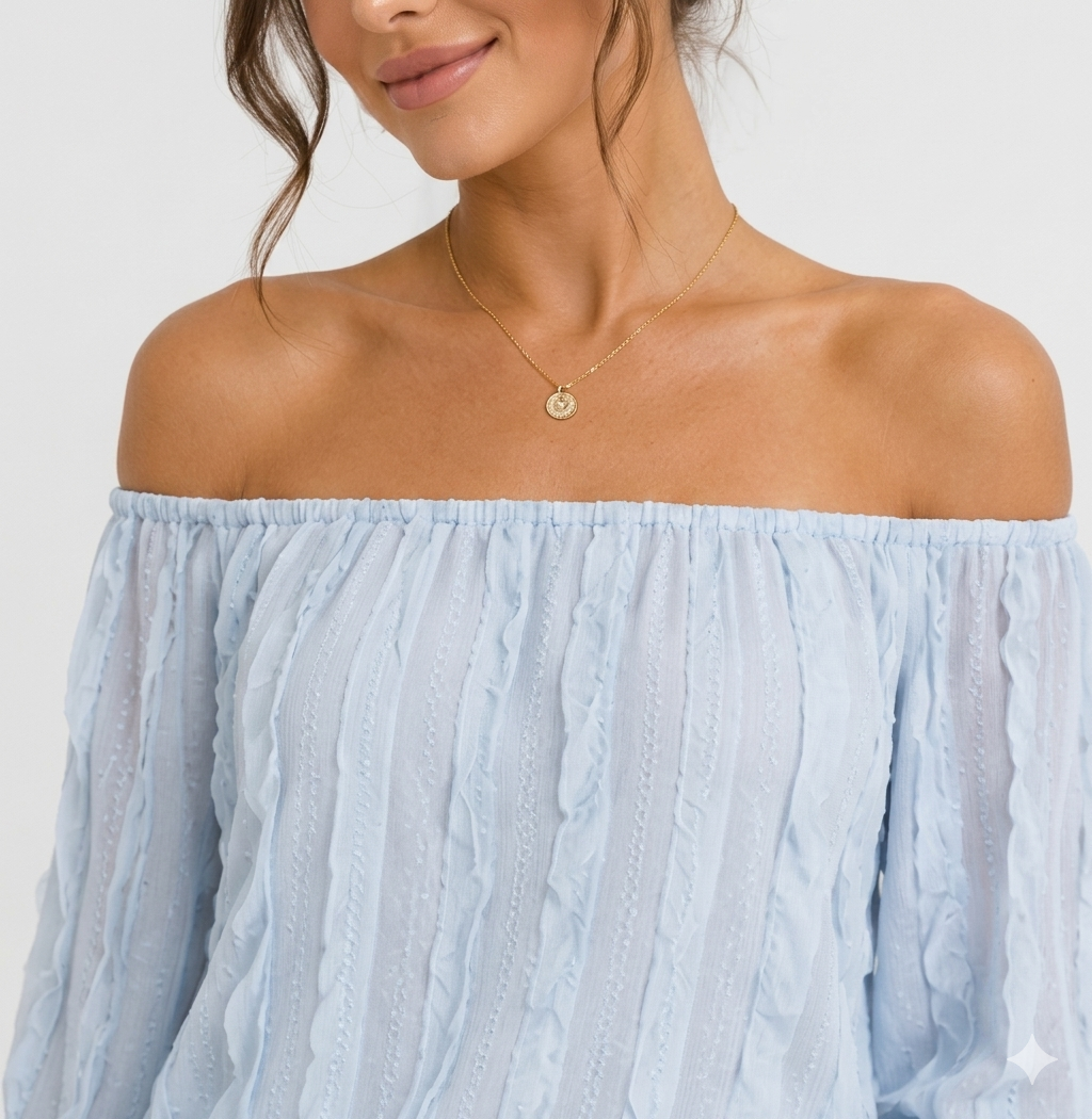 Elegante Off-Shoulder Bluse mit Spitze