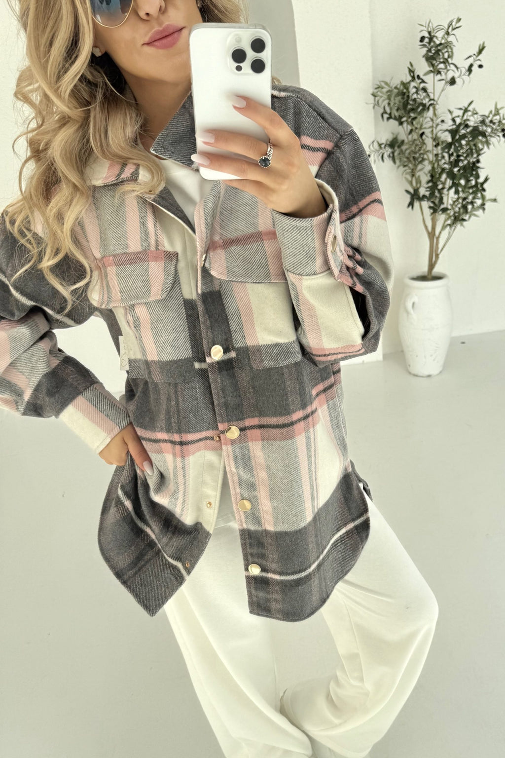 MELODY FLANELL – shirt jacket in pink