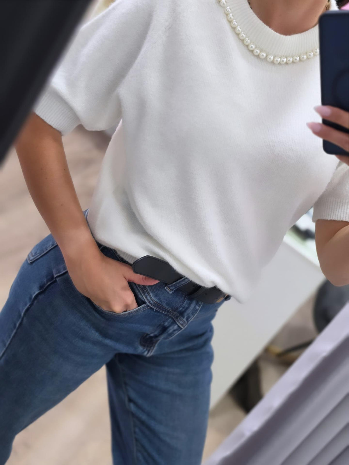 Strickshirt mit Perlen-Detail