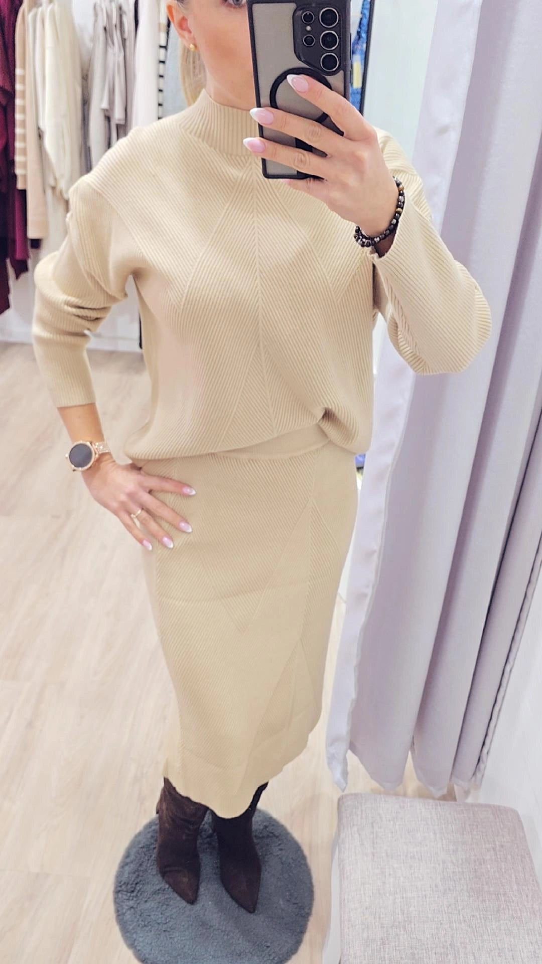 Strick-Set – Pullover & Rock | Einheitsgröße