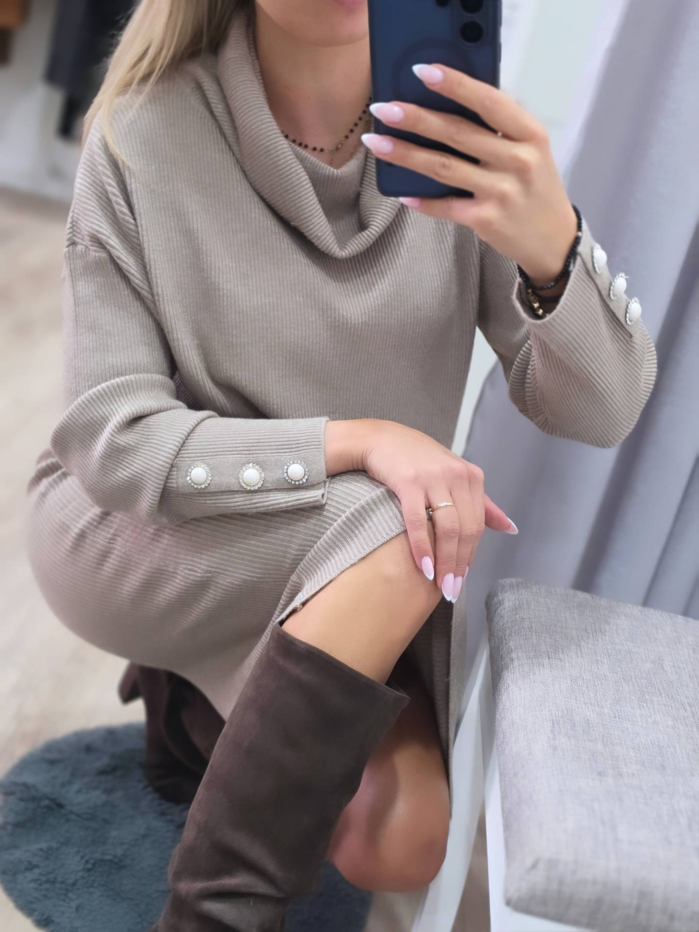 Strick-Set mit Kleid & Pullover