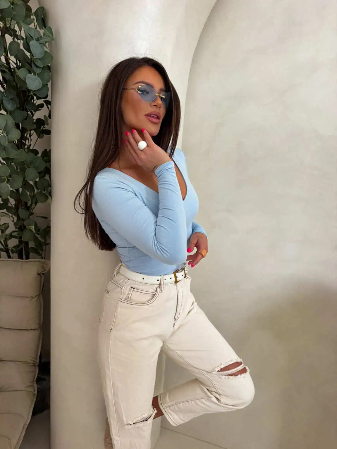 Bluse Venezia – Damenbluse mit V-Ausschnitt
