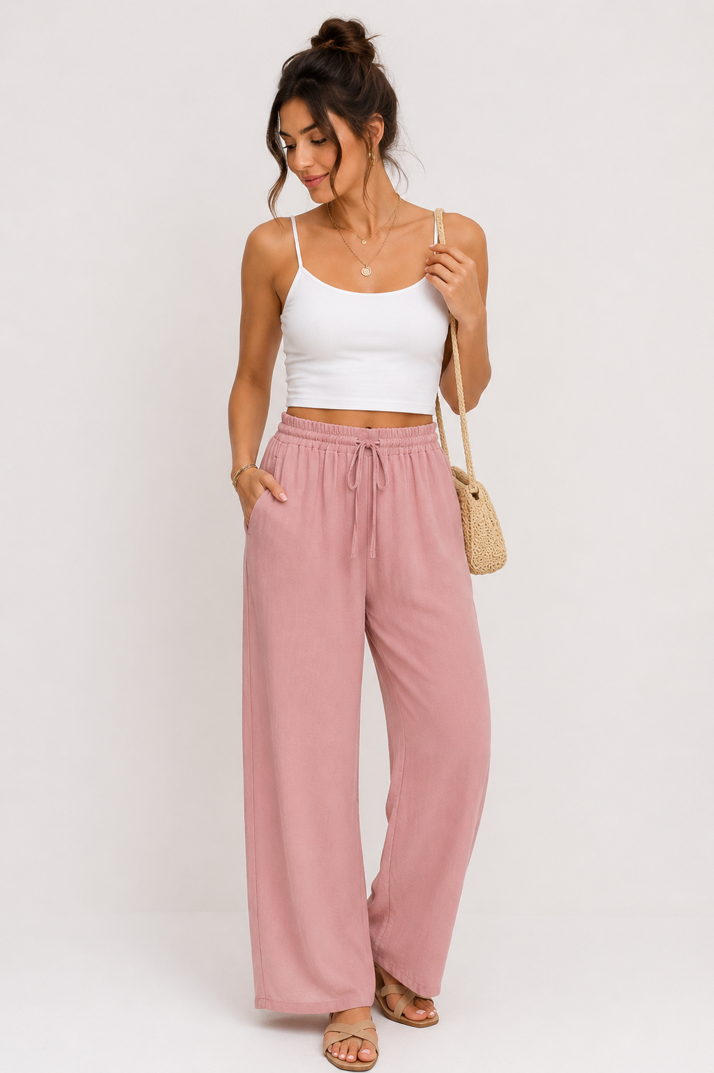 Palazzo-Hose aus Viskose – Made in Italy