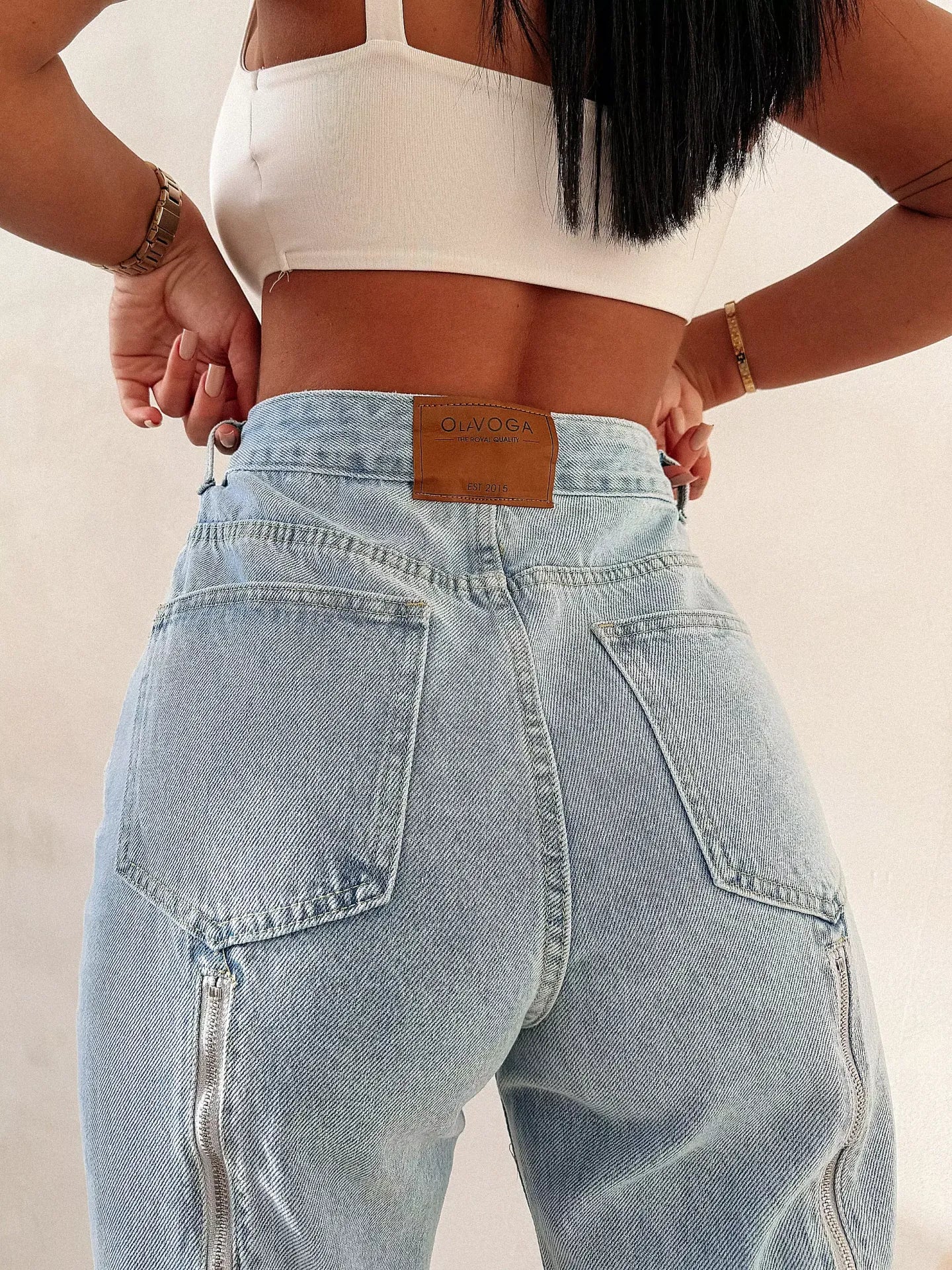 High Waist Damen Jeans OLAVOGA – Hellblau