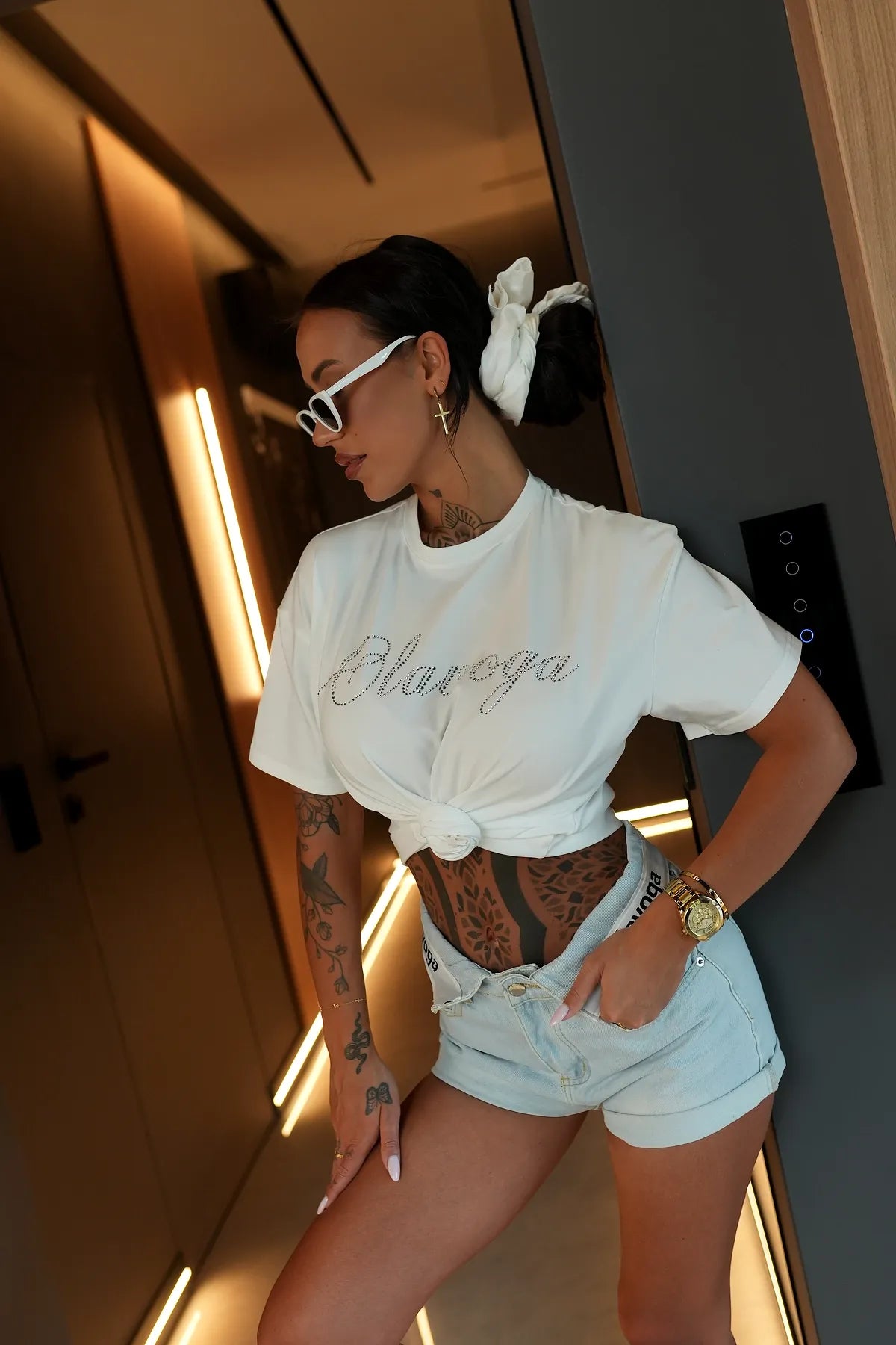 T-SHIRT DAMEN OLAVOGA NALARI ECRU