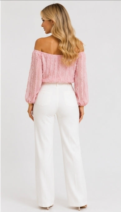 Elegante Off-Shoulder Bluse mit Spitze