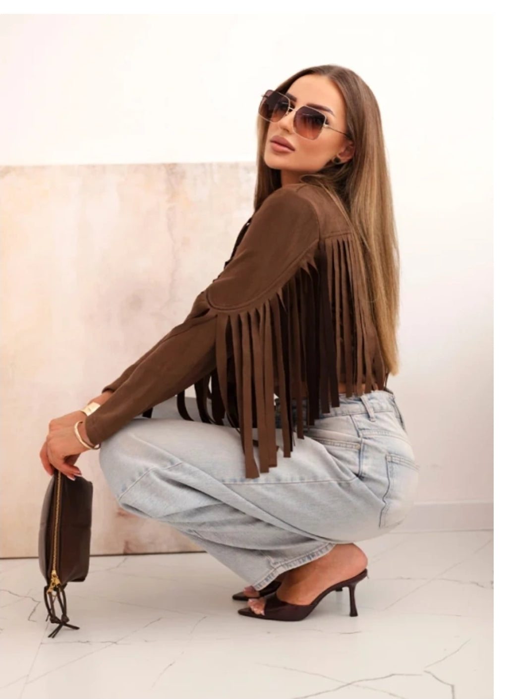 Damenjacke mit Fransen – Boho Vibes aus Italien