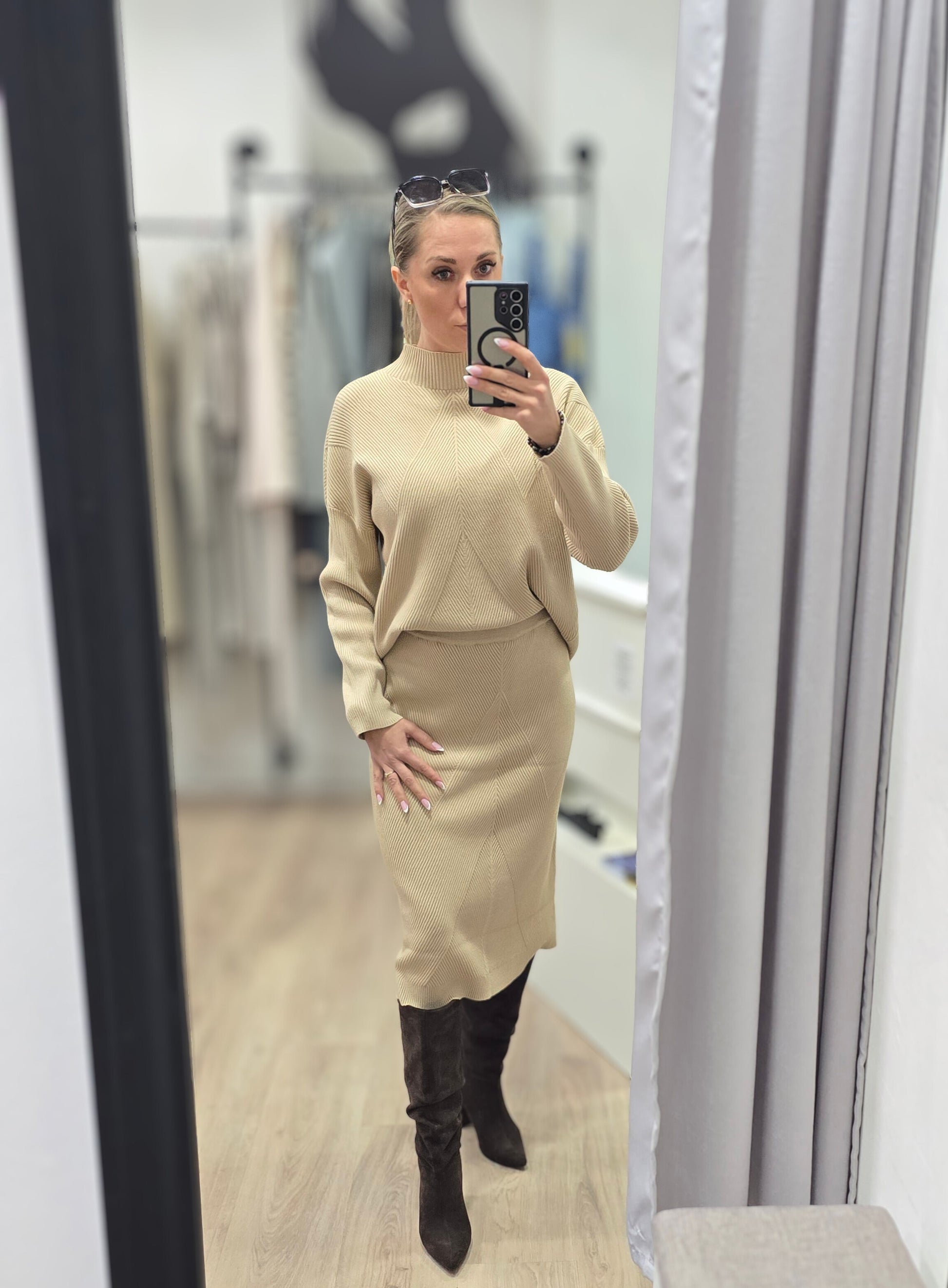 Strick-Set – Pullover & Rock | Einheitsgröße
