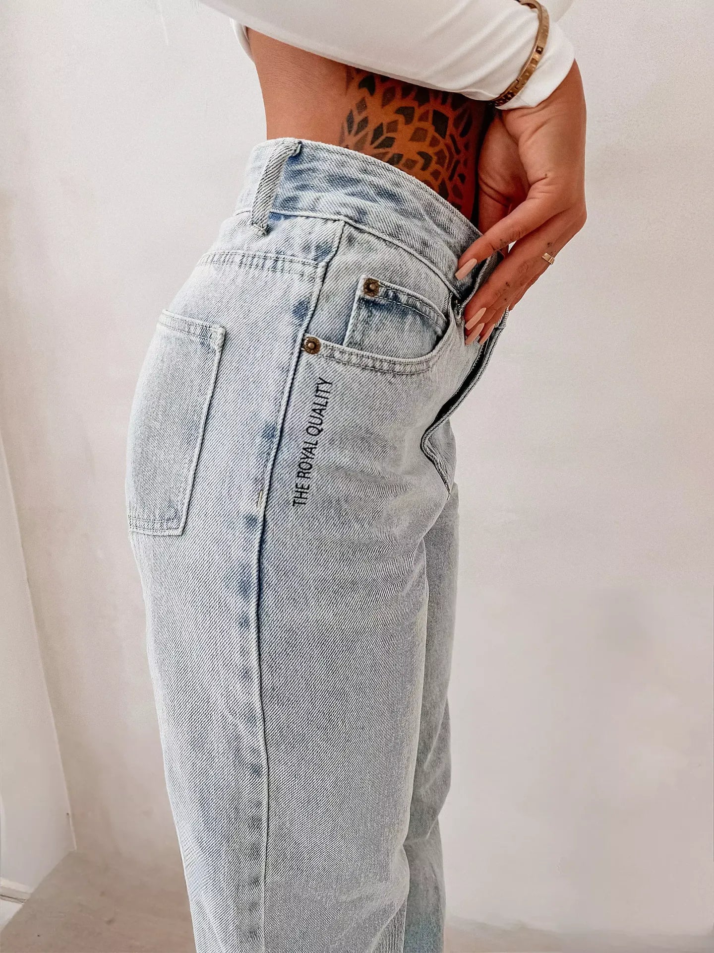 High Waist Damen Jeans OLAVOGA – Hellblau