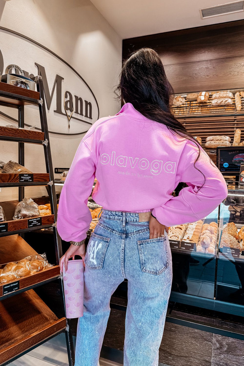 OLAVOGA ROSEA Damen gestreiftes Sweatshirt