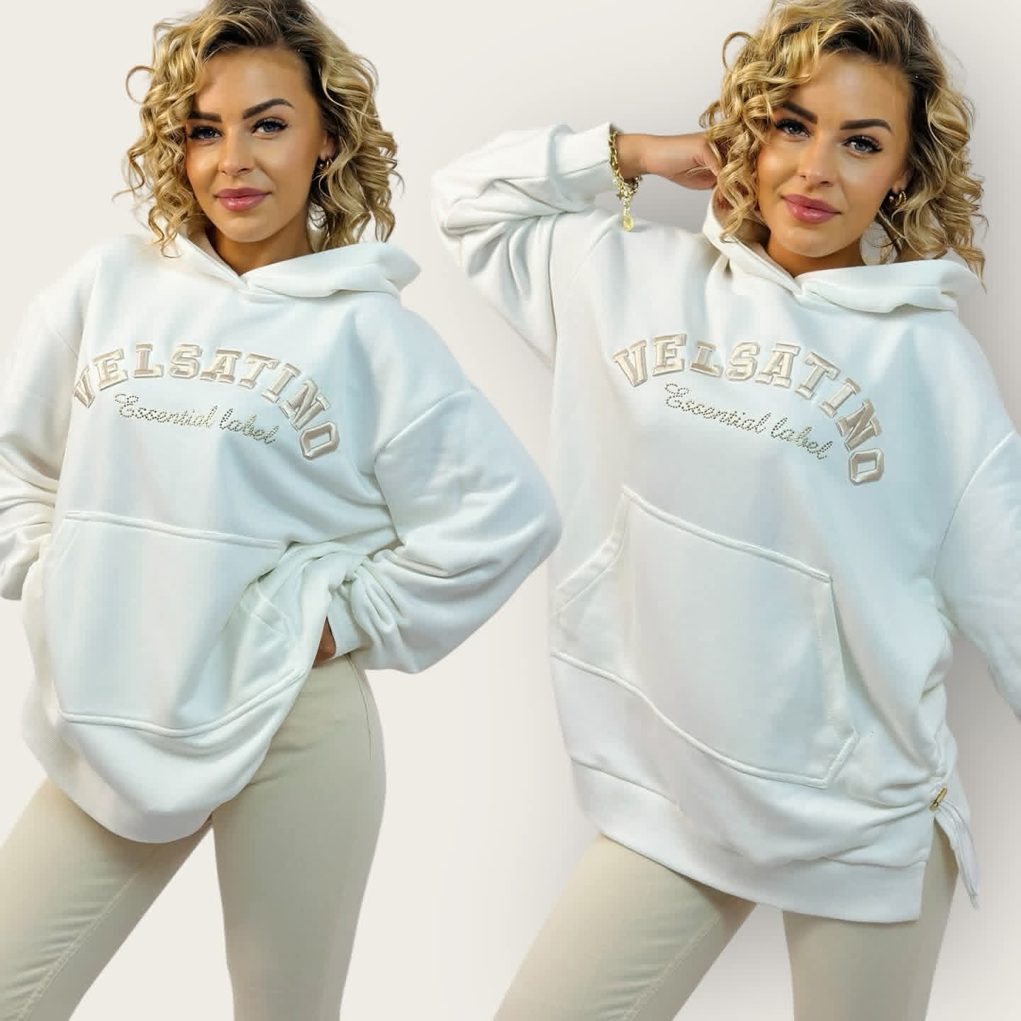 VELSANTINO Hoodie – Creme Beige