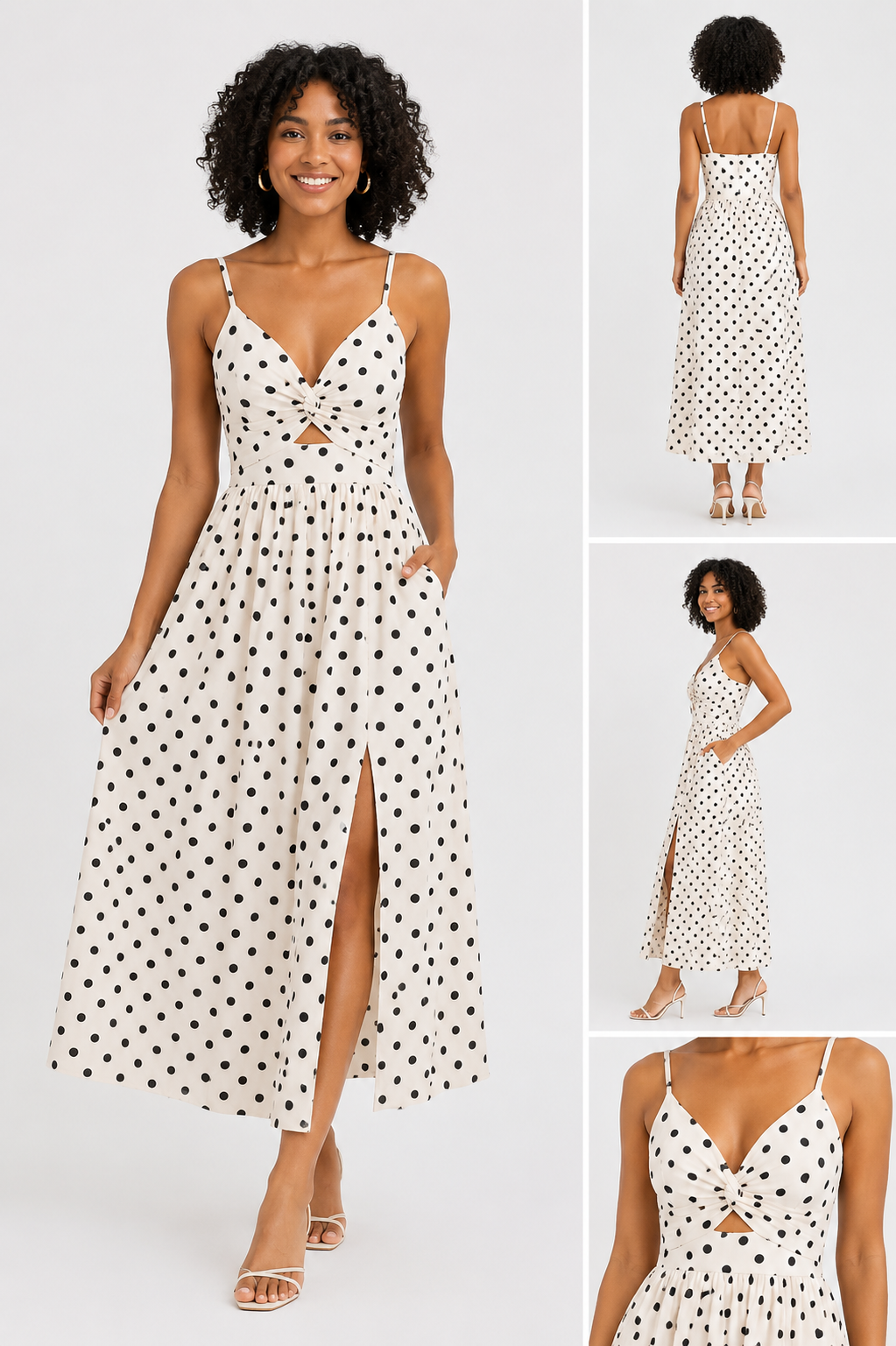 Elegantes Maxikleid mit Punkten