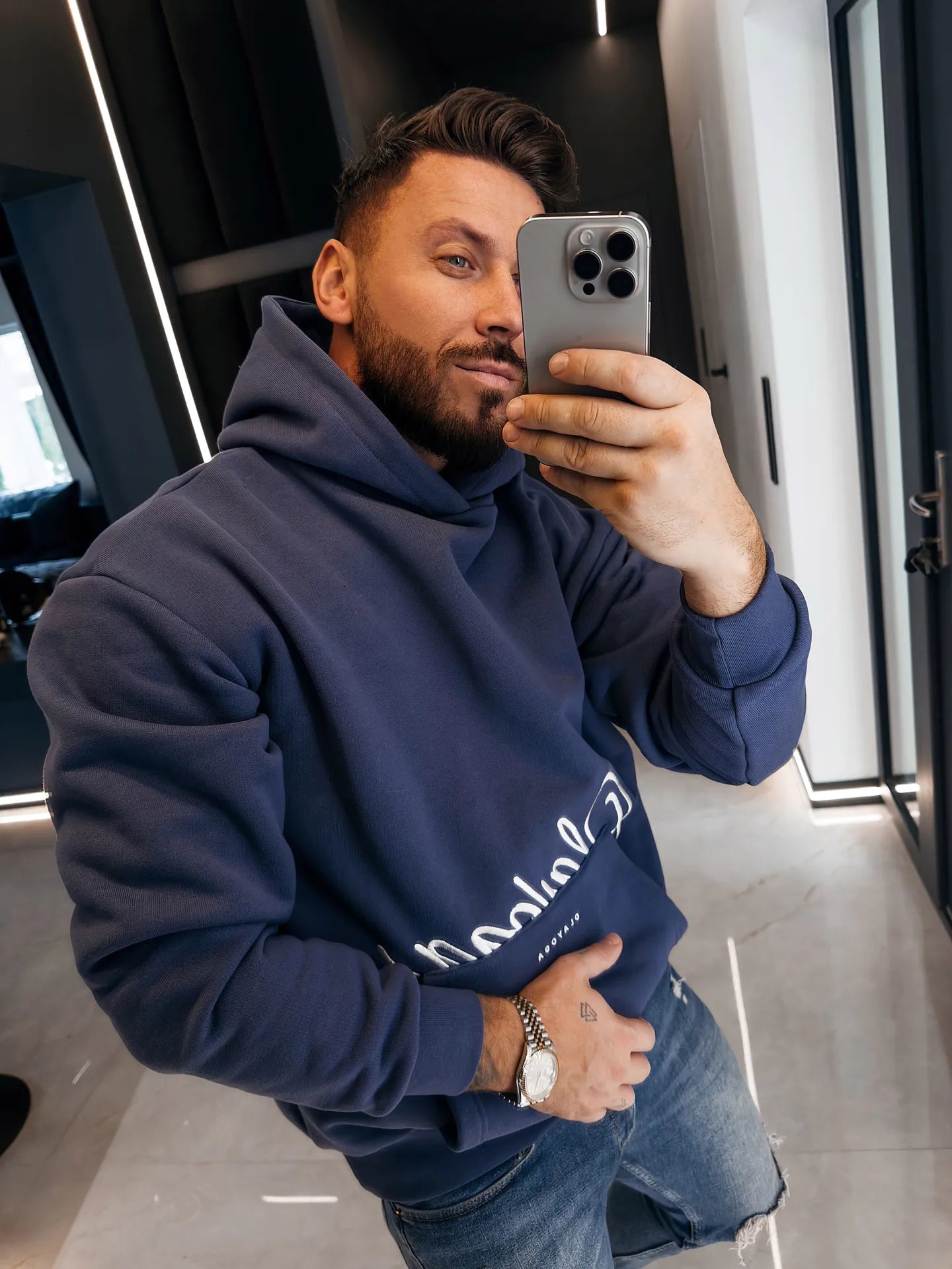 OLAVOGA Herren GROUND Sweatshirt - Marineblau