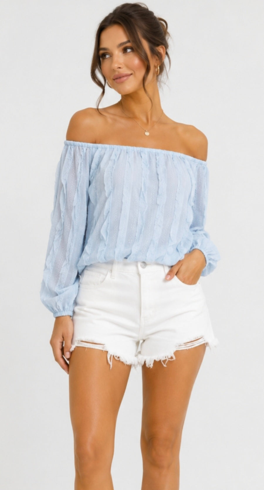 Elegante Off-Shoulder Bluse mit Spitze