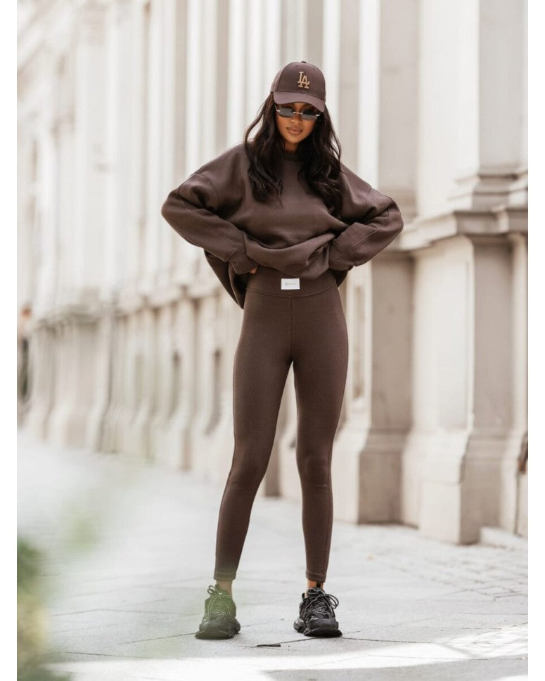 Damen-Set By Mia – Hoodie + Leggings – Schokobraun (UNI)