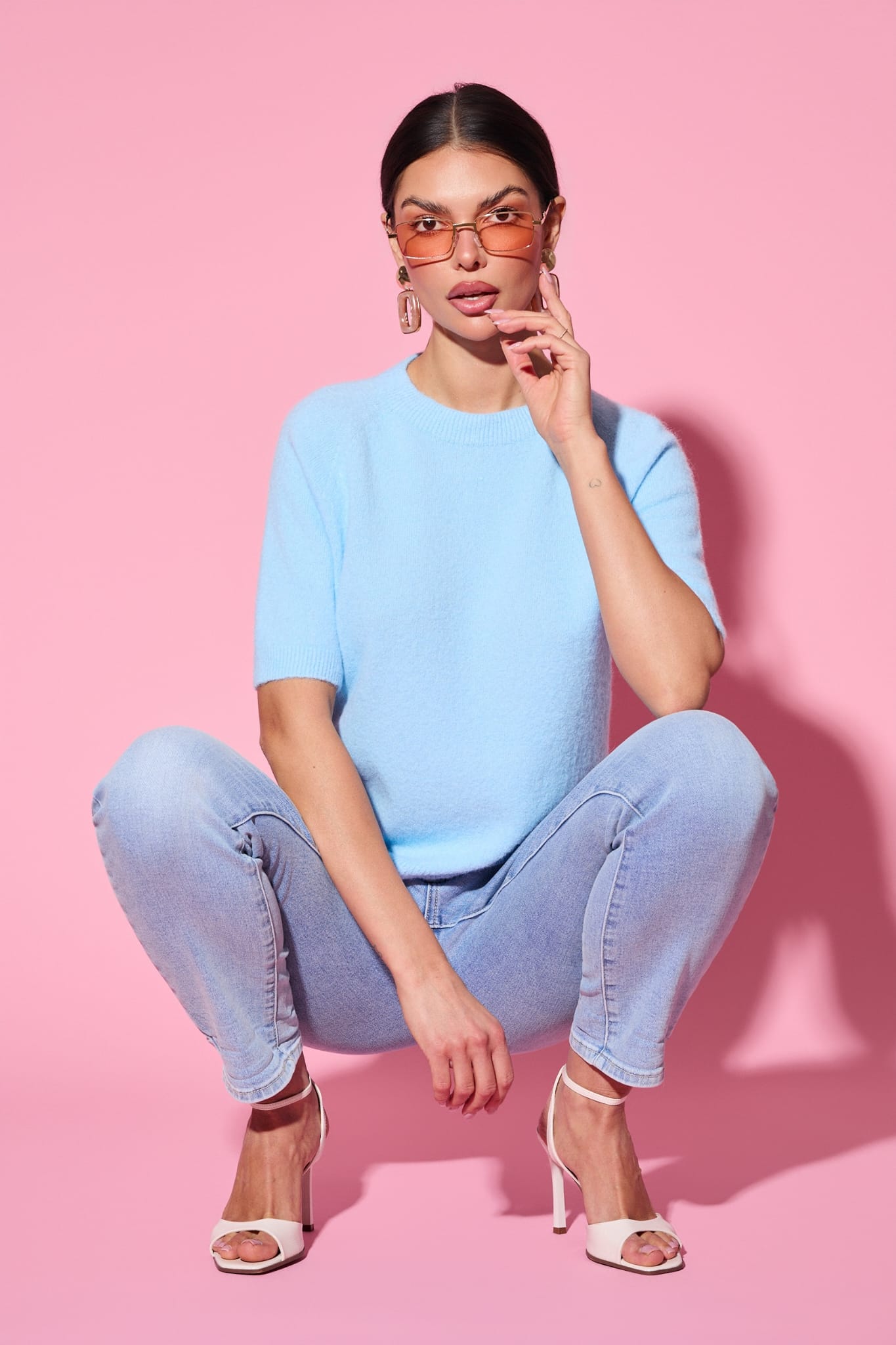 Kurzarm-Strickpullover