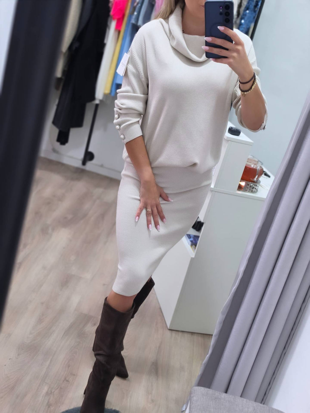 Strick-Set mit Kleid & Pullover