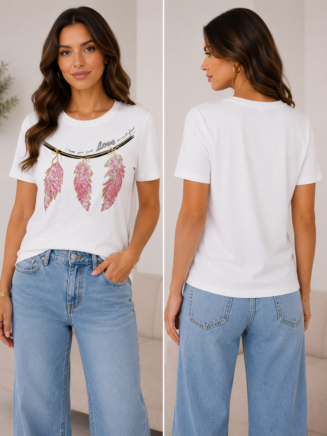 T-Shirt „Love Feathers“