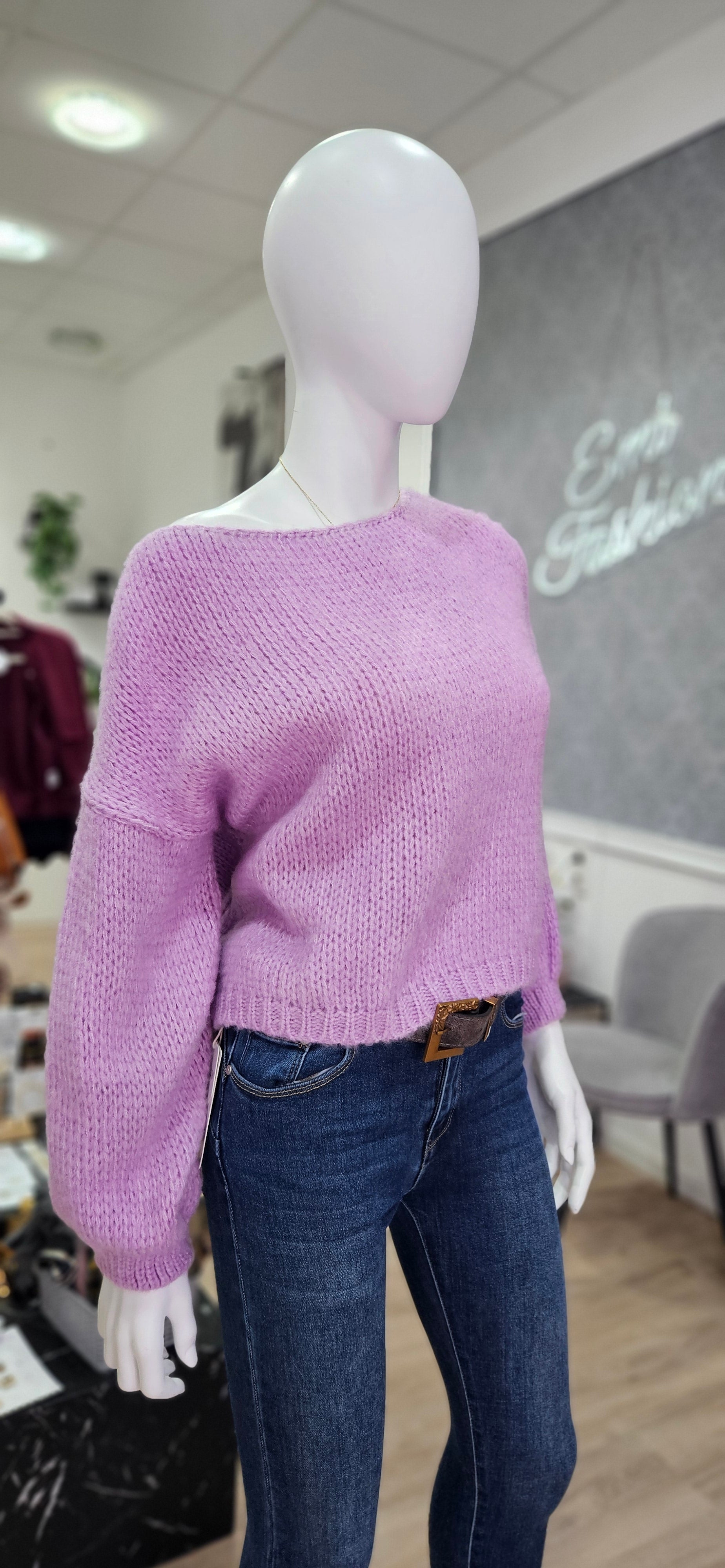 Flauschiger Oversize-Pullover mit Mohair