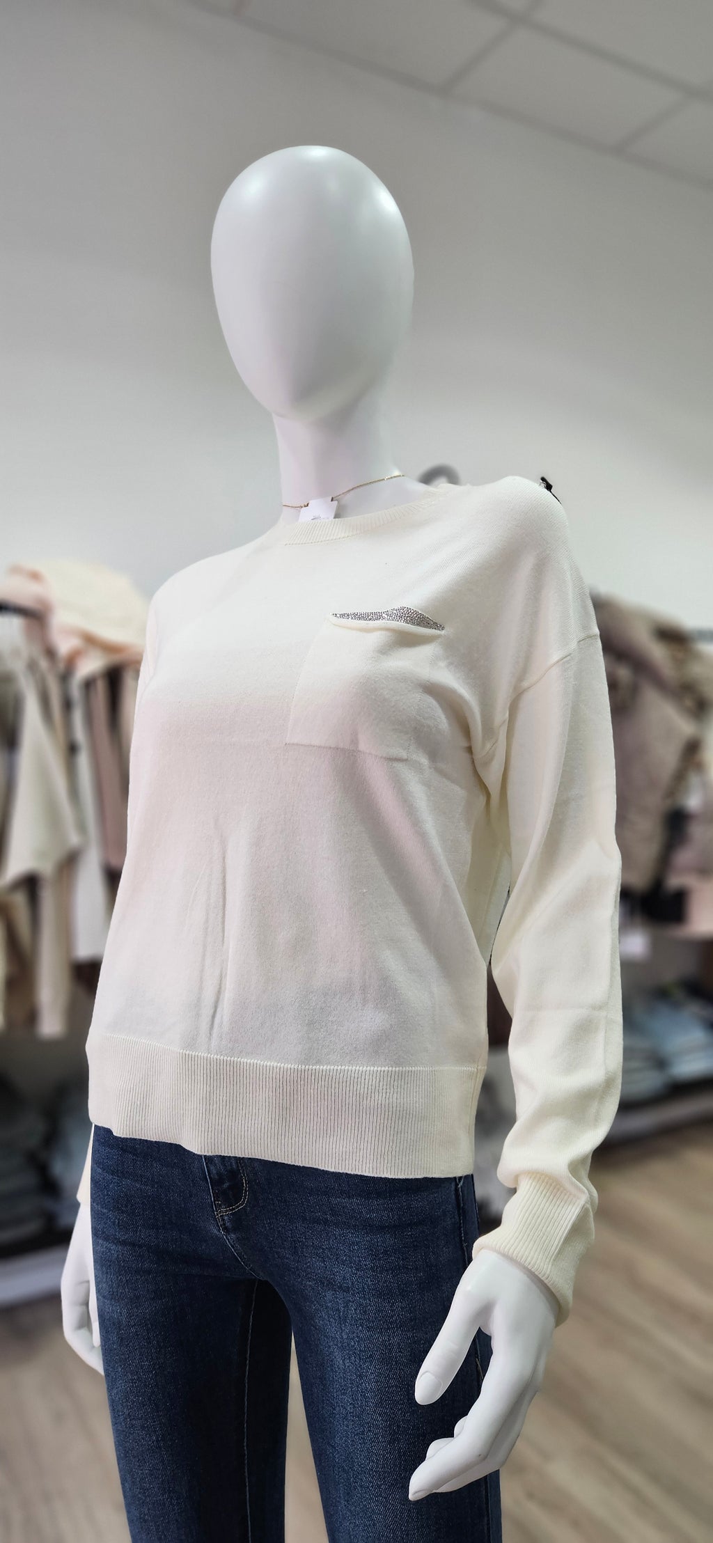 Weicher Feinstrick-Pullover mit Glitzer-Detail