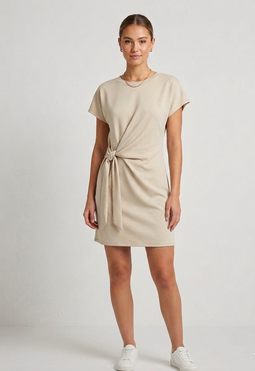 Basic Kleid mit Bindung – minimalistisch & bequem