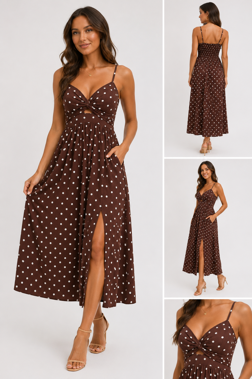 Elegantes Maxikleid mit Punkten