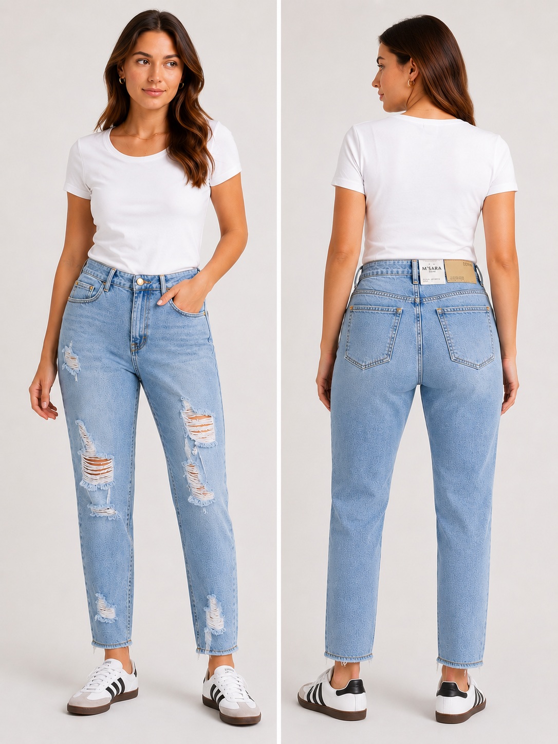 M'SARA Jeans im Destroyed-Look