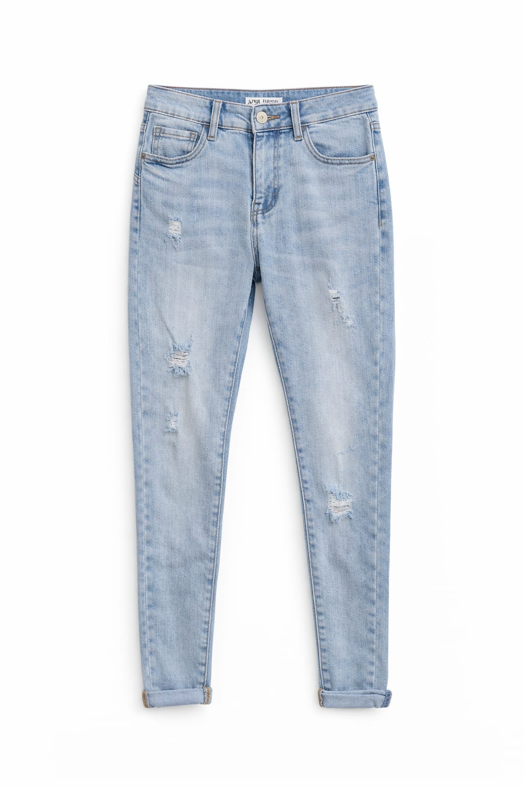M. Sara High Waist Two-Tone Jeans „Double Shade“ – Wide Leg