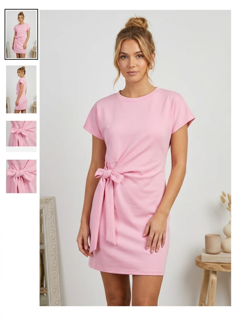 Basic Kleid mit Bindung – minimalistisch & bequem