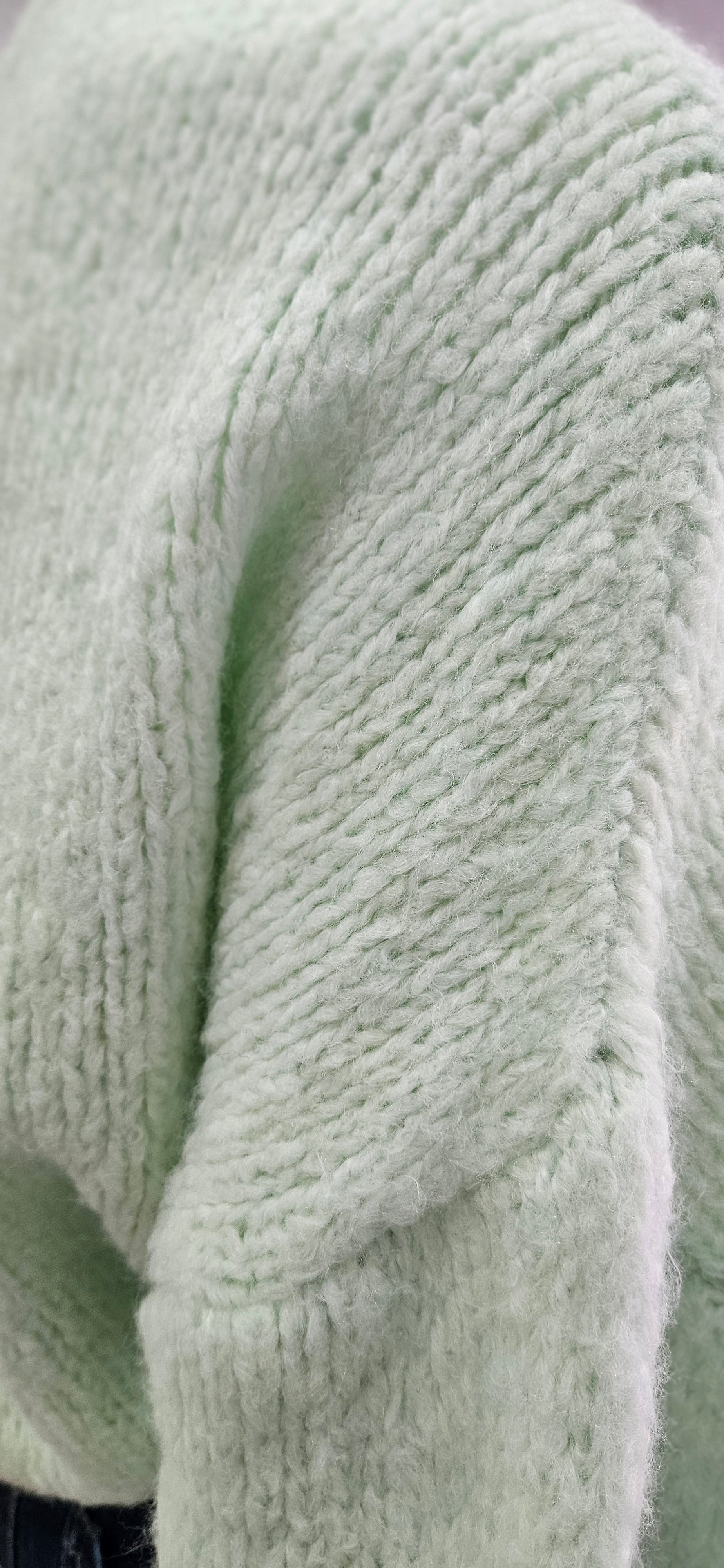 Kuscheliger Mohair-Strickpullover in Mint