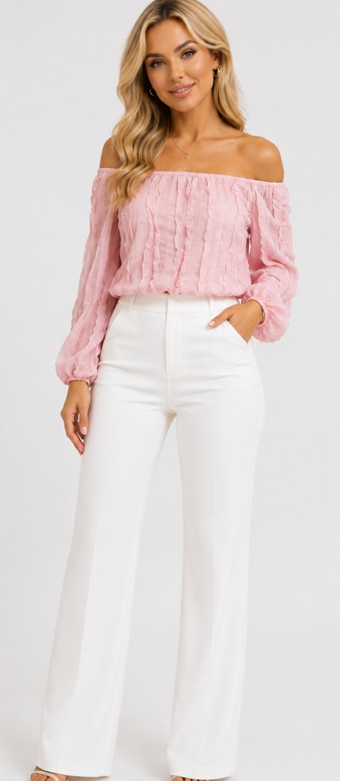 Elegante Off-Shoulder Bluse mit Spitze