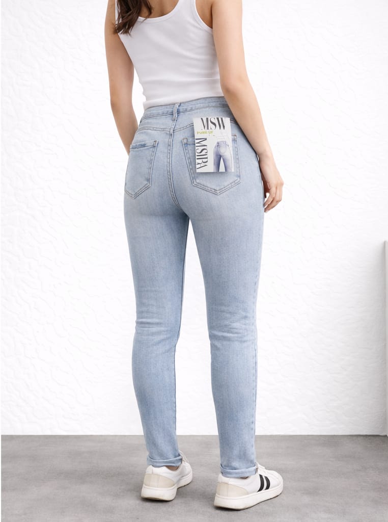 M. Sara High Waist Two-Tone Jeans „Double Shade“ – Wide Leg