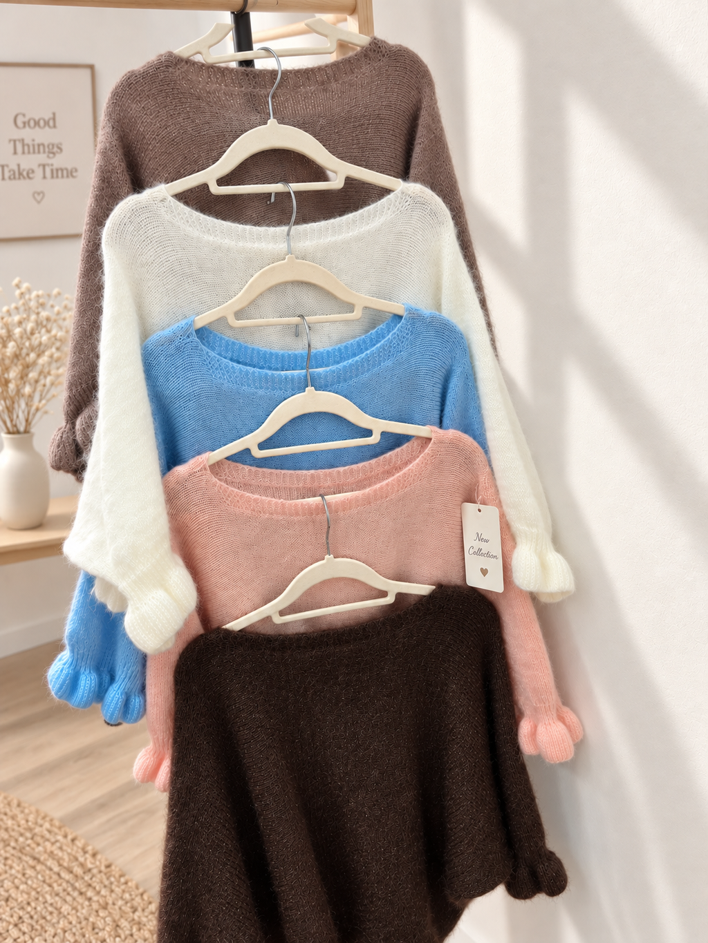 Flauschiger Oversize-Pullover mit Rückendetails