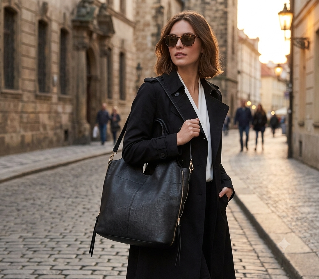 Damen Shopper – große Schultertasche mit zusätzlichem Umhängeriemen