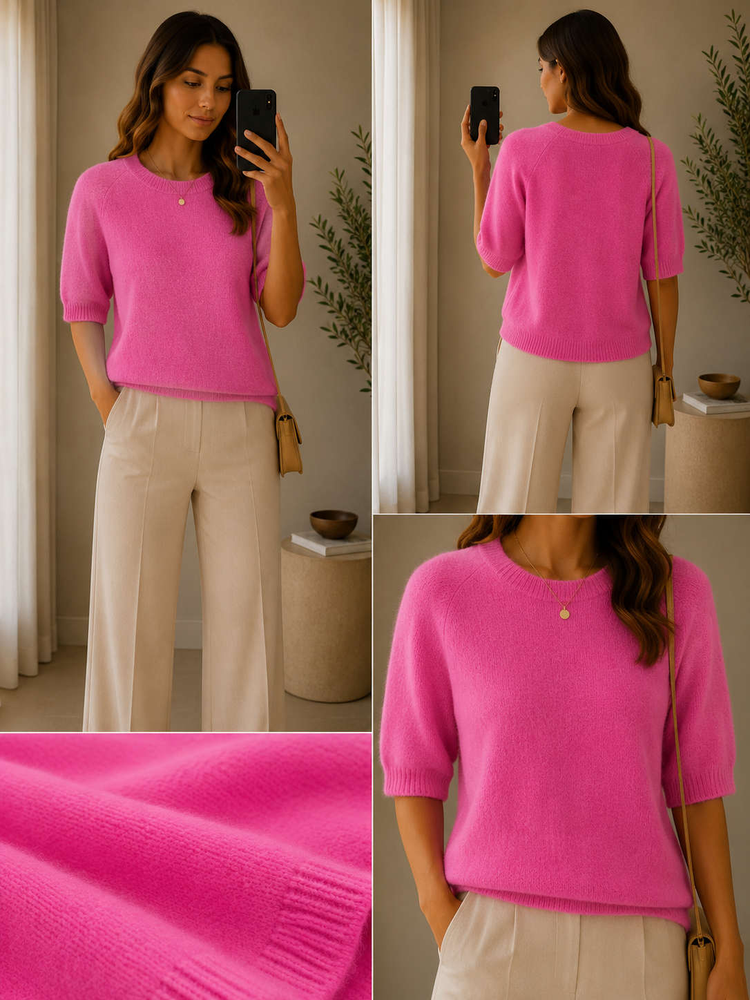Kurzarm-Strickpullover