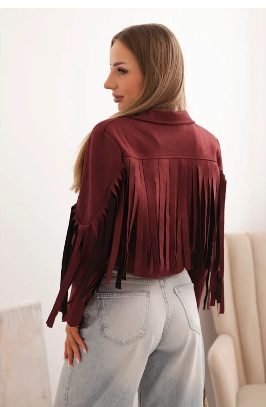 Damenjacke mit Fransen – Boho Vibes aus Italien