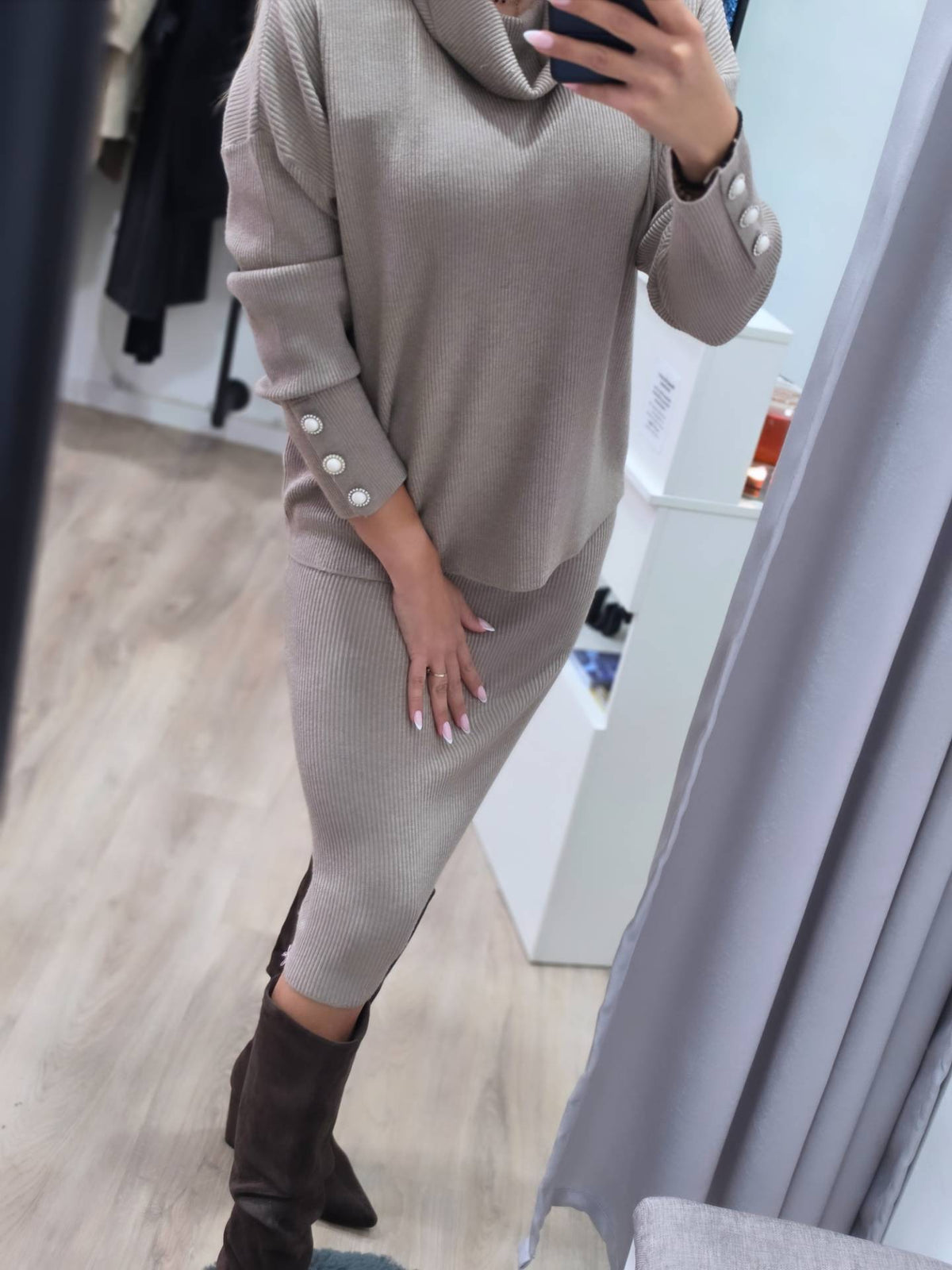 Strick-Set mit Kleid & Pullover