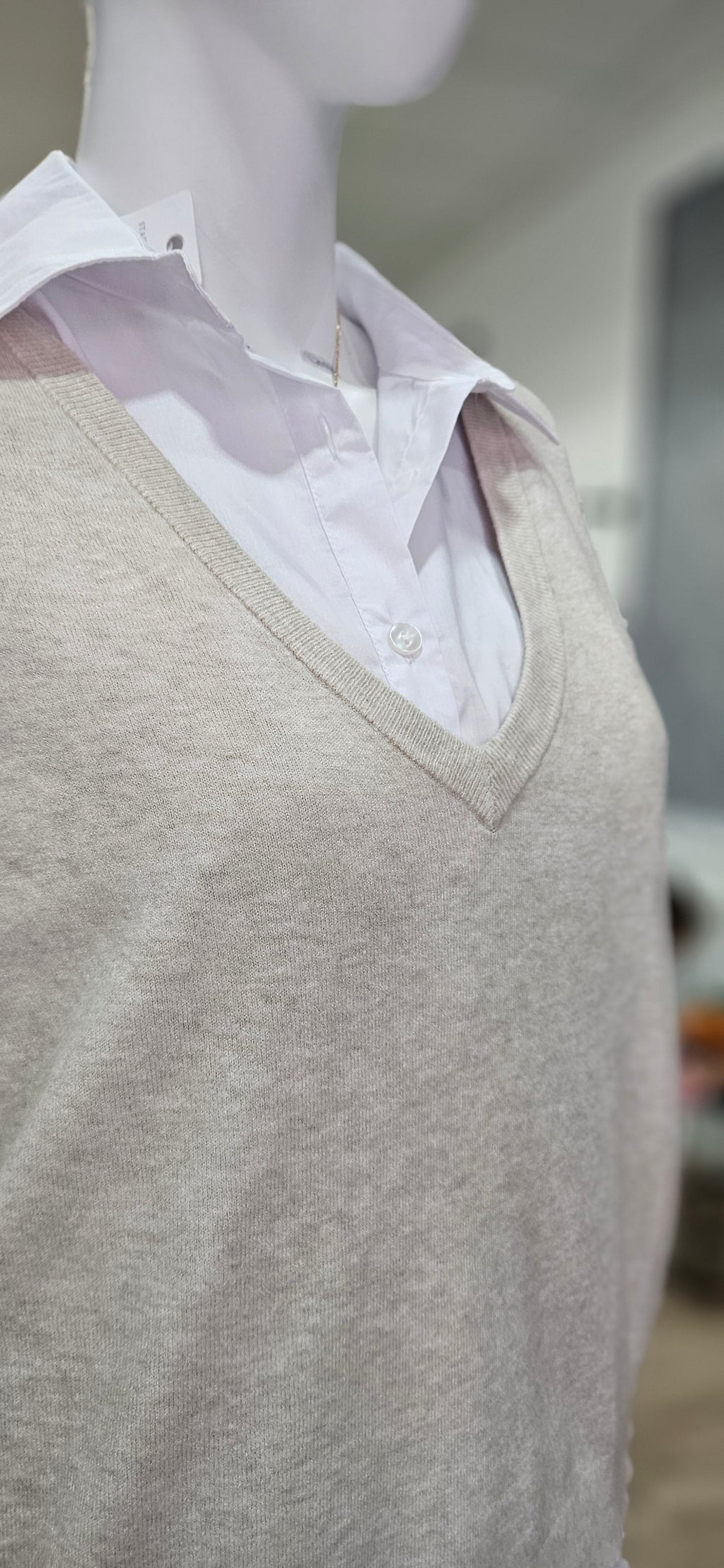 2-in-1 Layering-Pullover mit Hemd-Einsatz