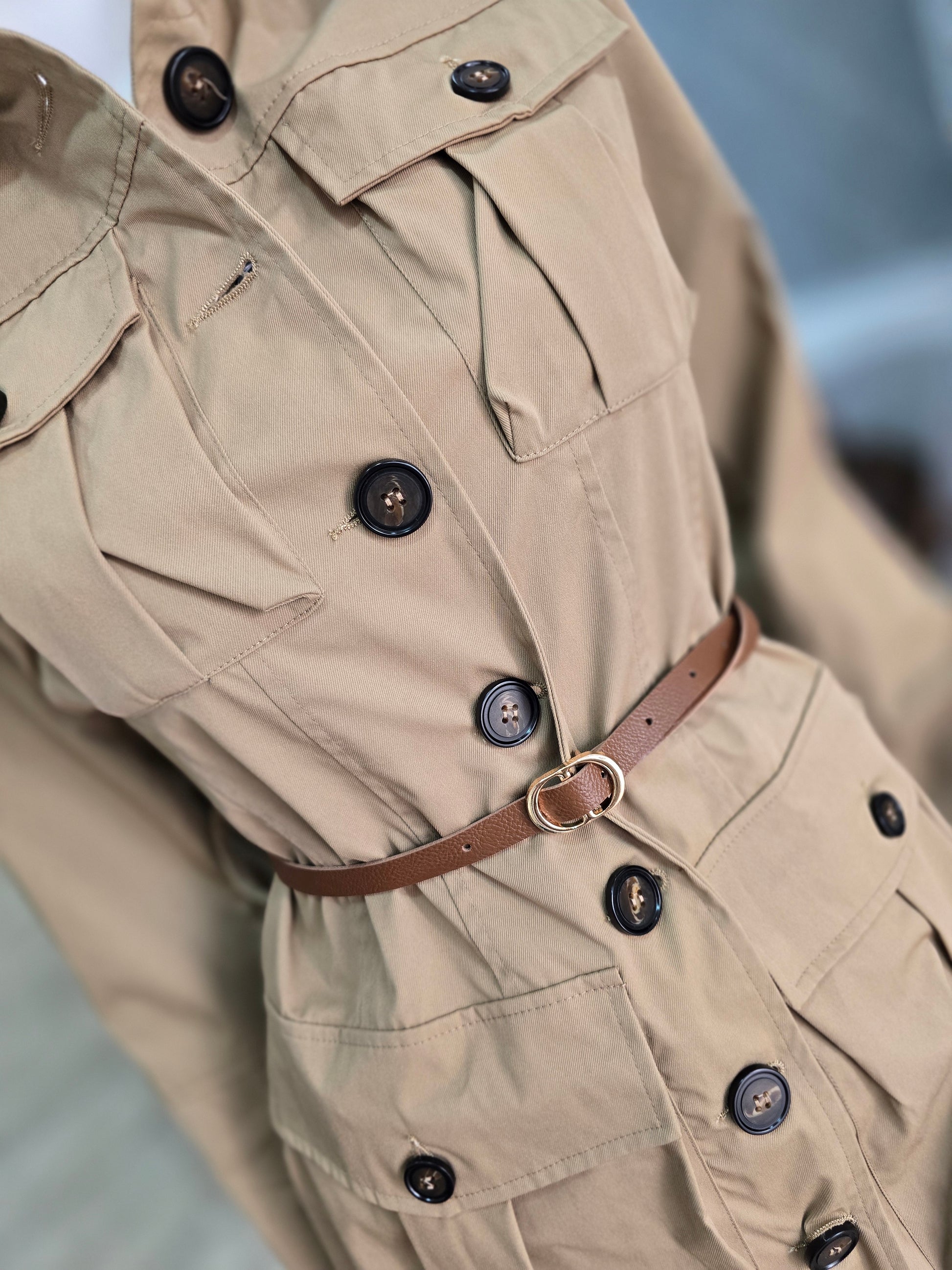 Damen Mantel – Safari Style mit Gürtel