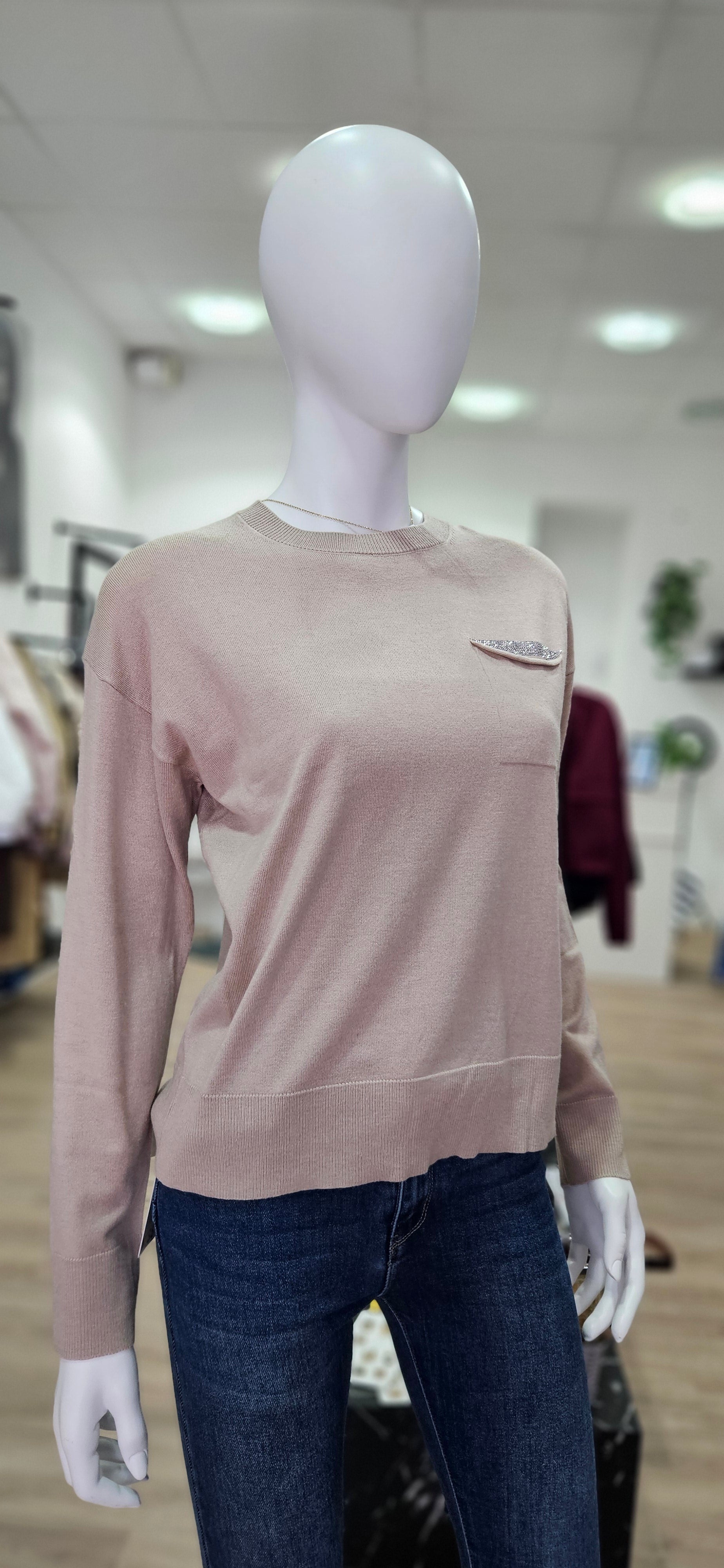 Weicher Feinstrick-Pullover mit Glitzer-Detail